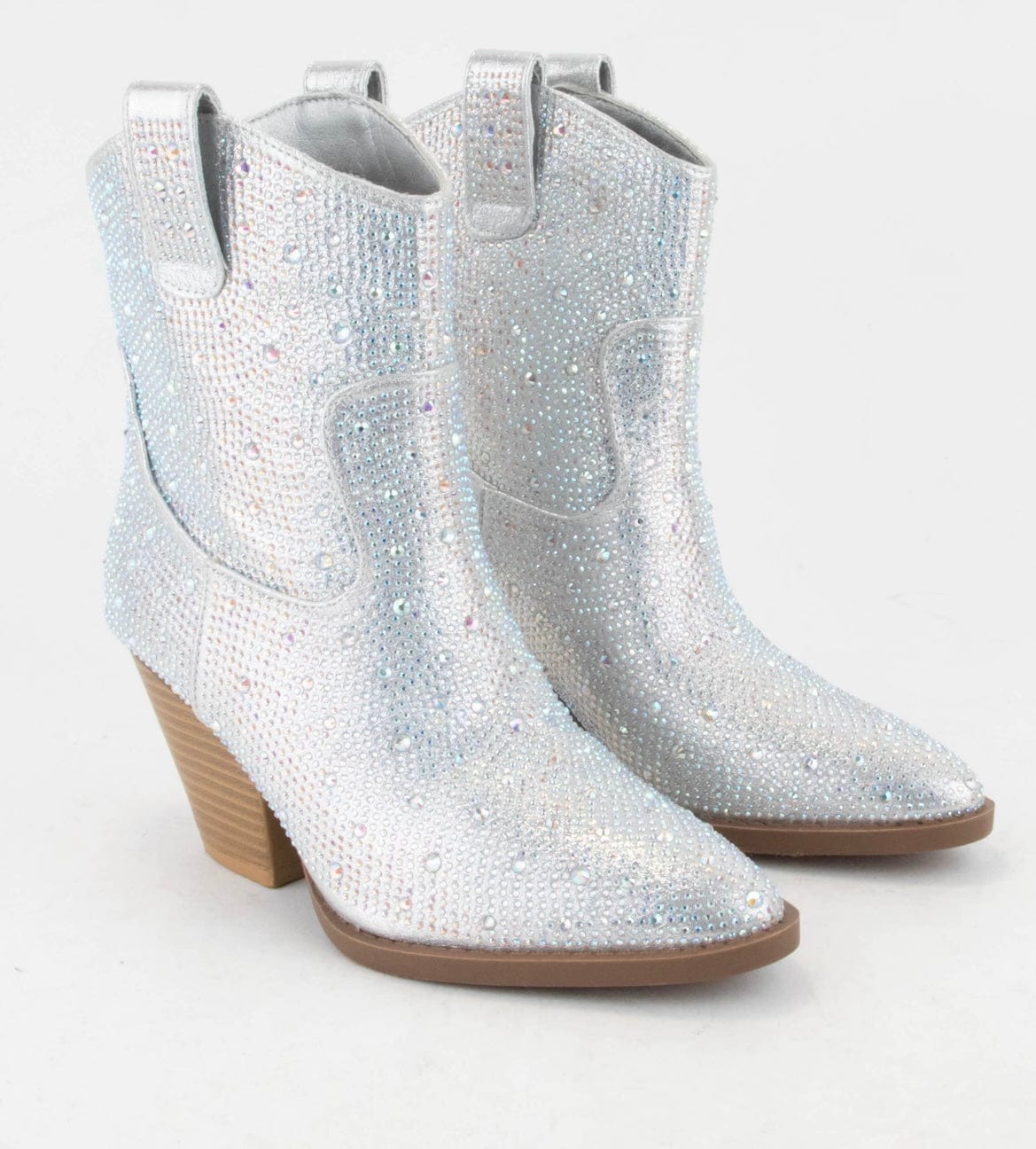 Silver Rhinestone Ankle Booties CCOCCI Boots