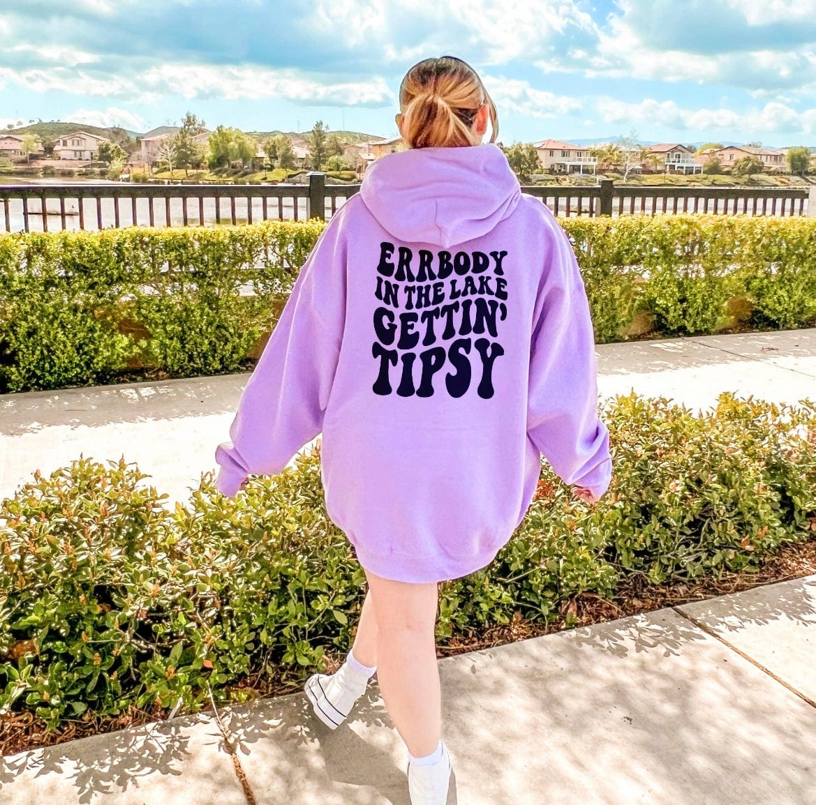 Errbody In The Lake Gettin' Tipsy Sweatshirt in Lilac Alley & Rae Sweatshirt