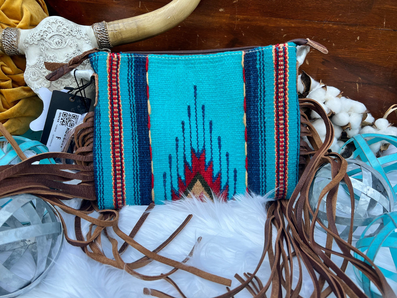 American Darling Western Saddle Blanket Bag ~ Multi Blue American Darling Bag Multi Blue