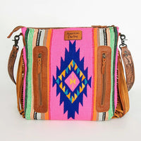 Thumbnail for American Darling Western Large Pink Multi Saddle Blanket Bag American Darling Bag Pink Multi