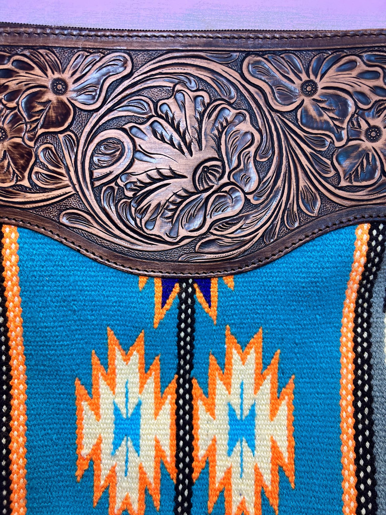 American Darling Hand Tooled Bag ~ Bright Blue American Darling Crossbody Bright Blue