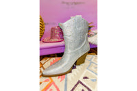 Thumbnail for Silver Rhinestone Ankle Booties CCOCCI Boots