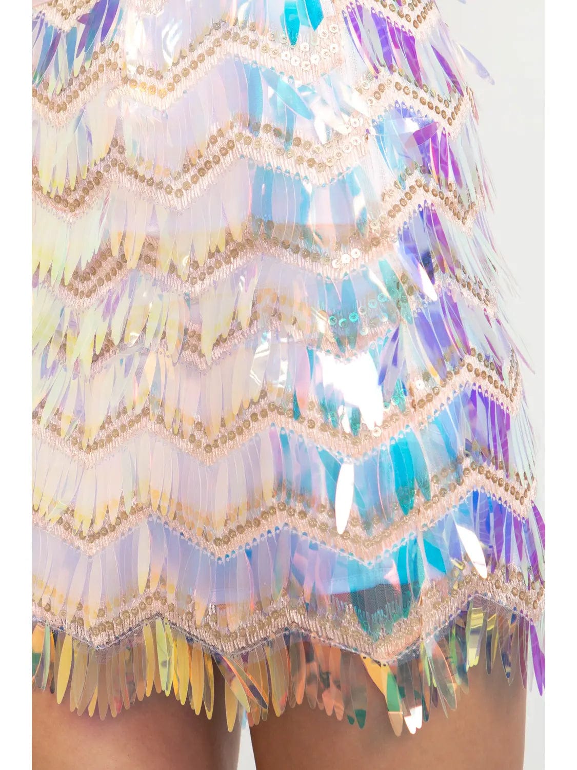 Priscilla Pink Iridescent Sequin Mini Skirt Cloud Ten Skirt