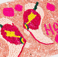 Thumbnail for Beaded Yee Haw Coin Bag Pink and Coral Collections by Fame Accessories Pink and Coral