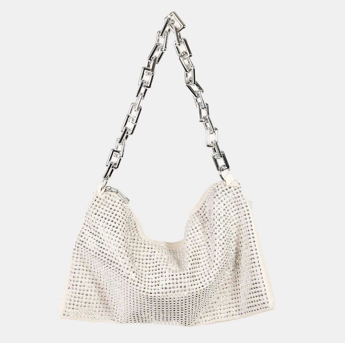 Rhinestone Studded Chain Strap Hobo Bag Collections by Fame Accessories