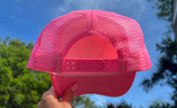 Thumbnail for Blame It On The Veuve Highlighter Pink Trucker Hat Collections by Fame Hat Highlighter Pink