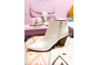 Thumbnail for Watch Your Step Snakeskin Pointed Toe Bootie in White Mars Sky Shoes Wholesale Boots