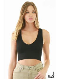 Thumbnail for About Town Cropped V-Neck Tank NIKIBIKI Tank Black