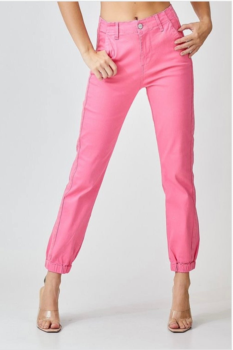 Pretty In Pink High Rise Jogger Jeans Risen Pants 3