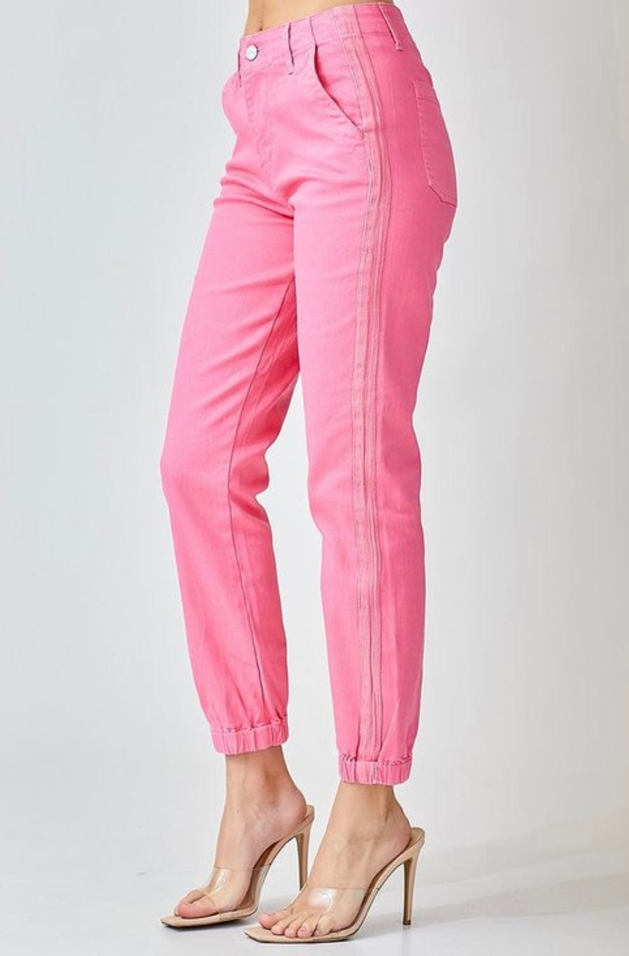 Pretty In Pink High Rise Jogger Jeans Risen Pants