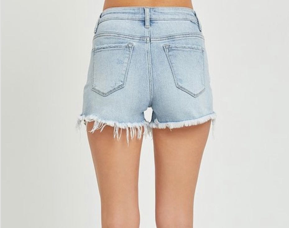 Peek-A Boo Glitter Pocket Denim High Rise Risen Shorts Risen Shorts